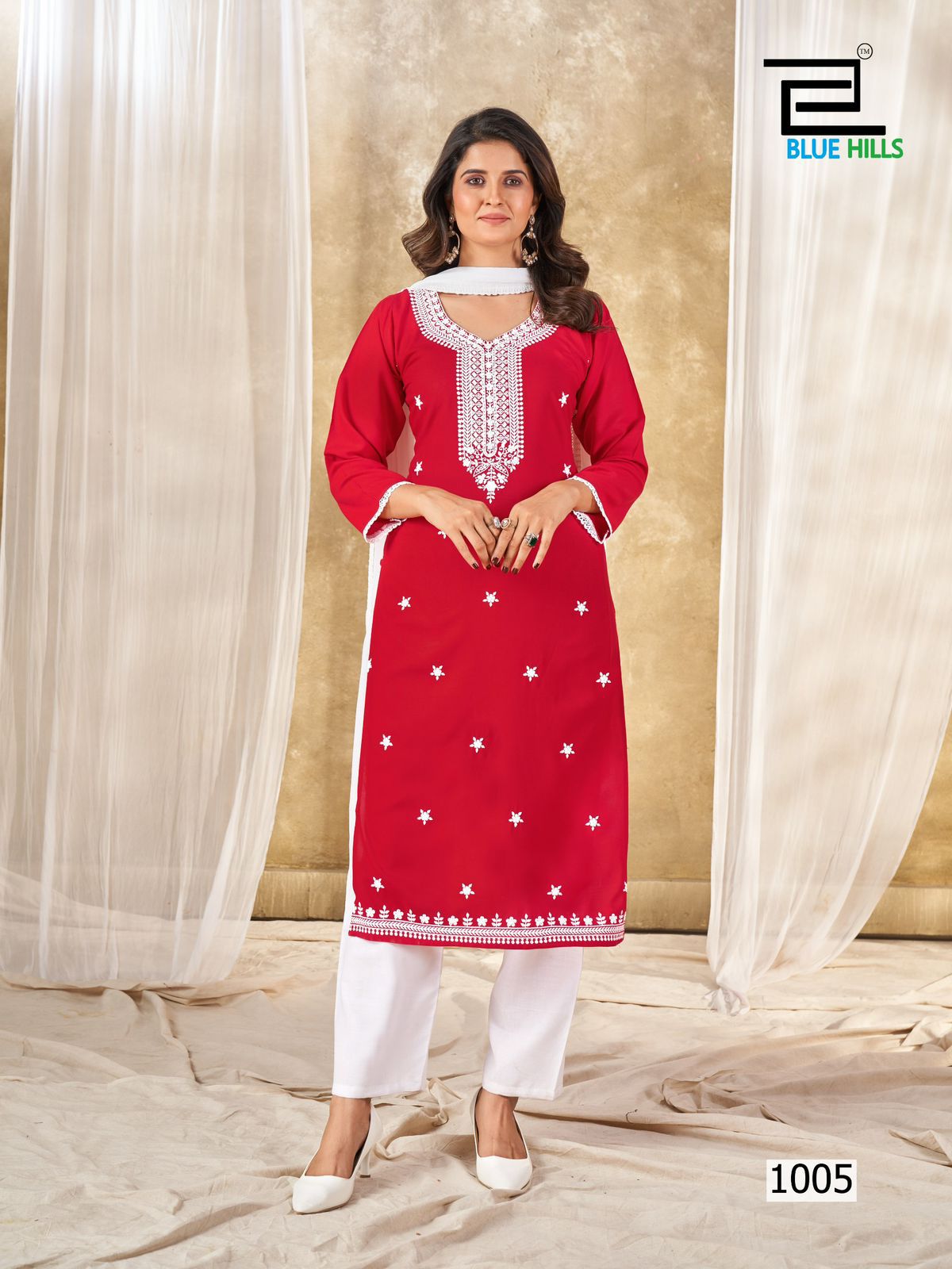 Ziva By Blue Hills Rayon Embroidered Kurti With Bottom Dupatta Wholesale Price In Surat

